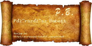 Pórszász Babett névjegykártya